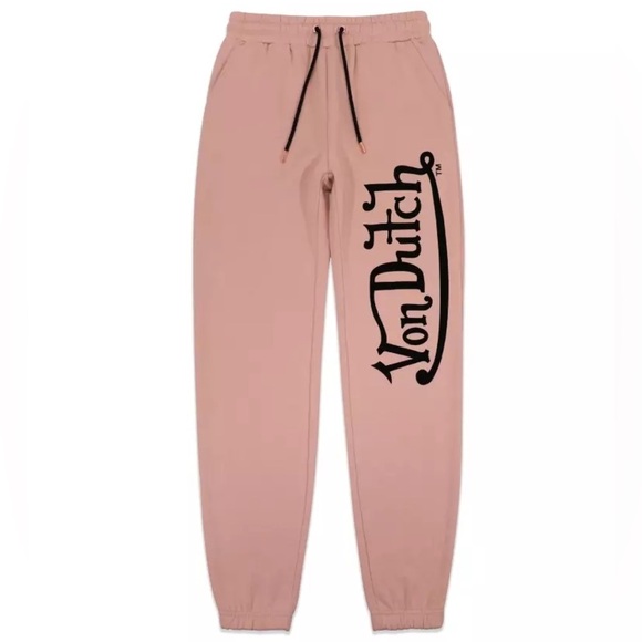 Von Dutch Originals Logo Dirty Pink Joggers/Sweatpants | NEW/NWT!!🖤 - Picture 1 of 9